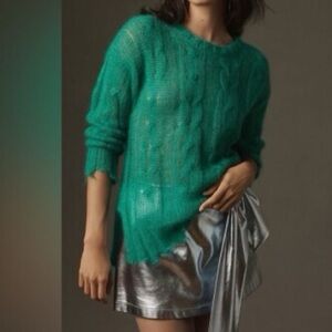 Anthropologie the Posey Stitched Distressed Sweater
